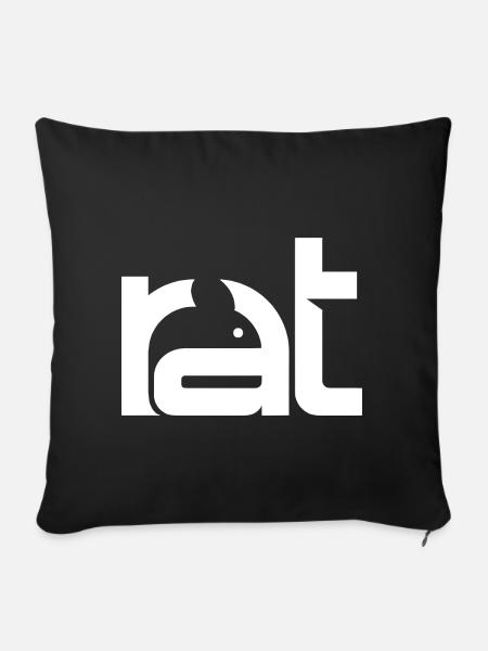 Rat - Ratte - Sofakissen mit Füllung 45 x 45 cm - Schwarz