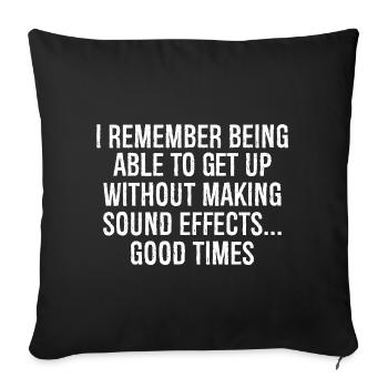 Je me souviens d’avoir pu me lever sans faire de bruit - Coussin et housse de 45 x 45 cm - noir - Devant