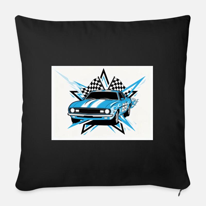 Retro Racing - Sofakissen mit Füllung 45 x 45 cm - Schwarz