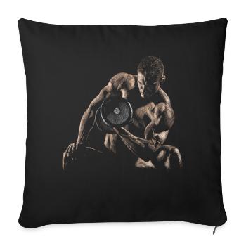 Bodybuilding - Sofa pillow with filling 45cm x 45cm - black - Front