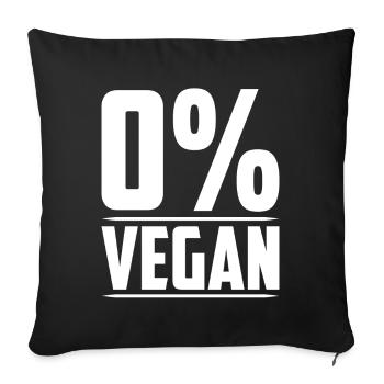 0% vegan 0 percent vegan gift present idea - Sofa pillow with filling 45cm x 45cm - black - Front