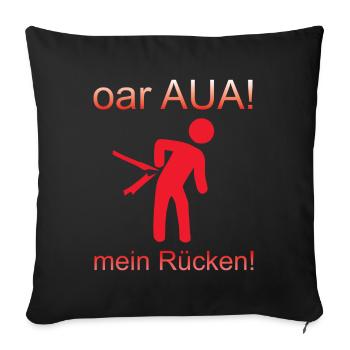 Rücken Rückenschmerzen Schmerzen Bauarbeiter - Sofakissen mit Füllung 45 x 45 cm - Schwarz - Vorne