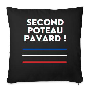 Second Poteau pavard ! - Coussin et housse de 45 x 45 cm - noir - Devant