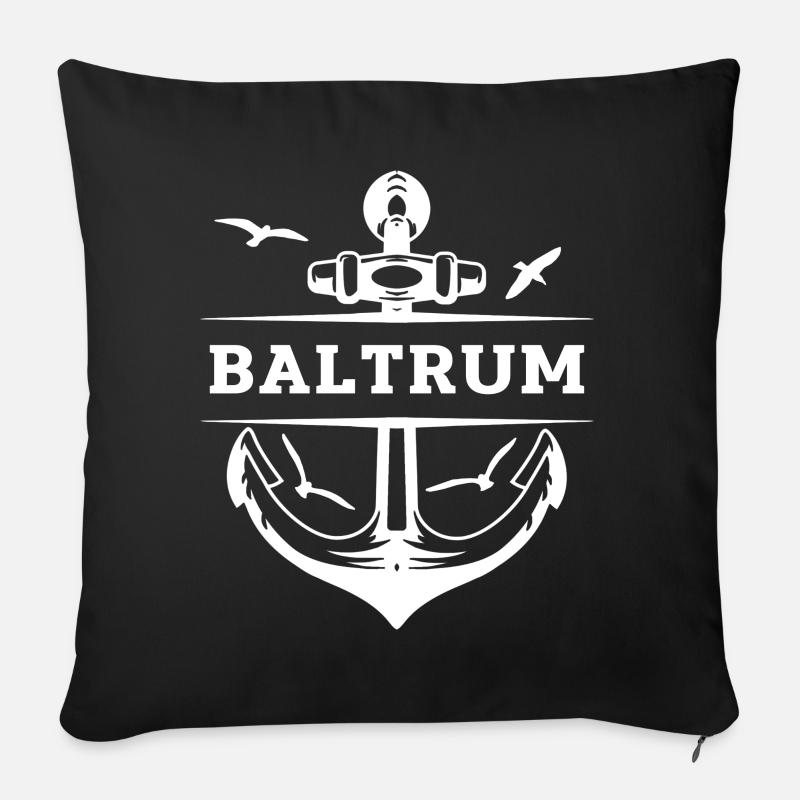 Baltrum - Sofakissen mit Füllung 45 x 45 cm - Schwarz
