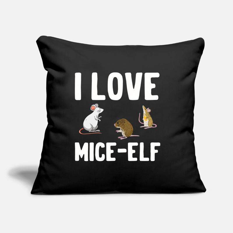 Maus Mäuschen Geschenk Ratte Nager Mouse Lausemaus Sofakissen mit Füllung 45 x 45 cm