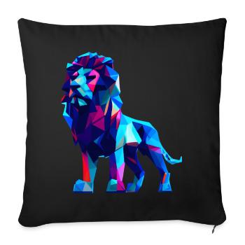 Lions polygonaux - Coussin et housse de 45 x 45 cm - noir - Devant