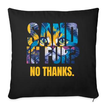 Colourful Splash Art Cat Design - Sofa pillow with filling 45cm x 45cm - black - Front