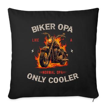 Motard motard Grand-père - Coussin et housse de 45 x 45 cm - noir - Devant