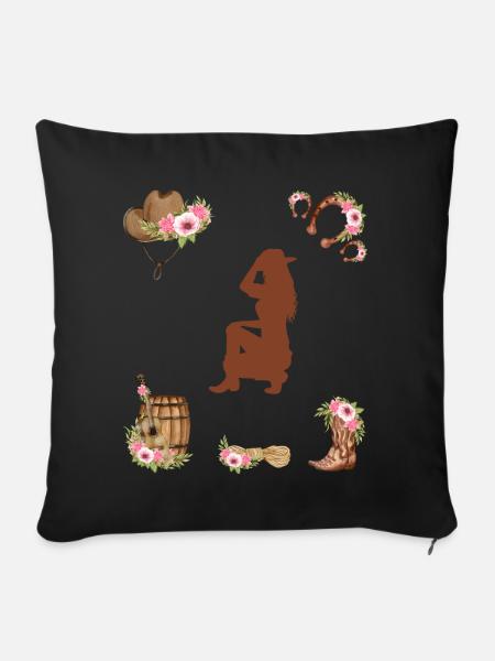 Western Girl - Sofakissen mit Füllung 45 x 45 cm - Schwarz