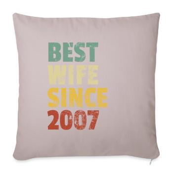 Beste Ehefrau seit 2007 Lustiger Jahrestag Geburtstag - Sofakissen mit Füllung 45 x 45 cm - helles Taupe - Vorne