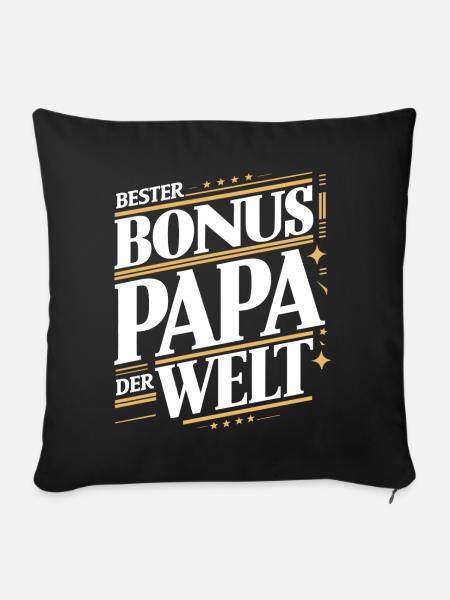 Bonus Papa - Sofakissen mit Füllung 45 x 45 cm - Schwarz