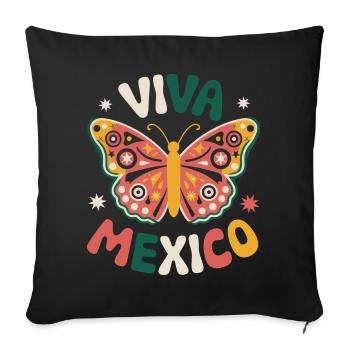 Mexique Mexique Mexicain Espagnol - Coussin et housse de 45 x 45 cm - noir - Devant