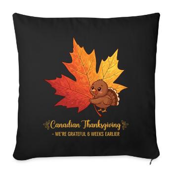 Canadien reconnaissant - Coussin et housse de 45 x 45 cm - noir - Devant