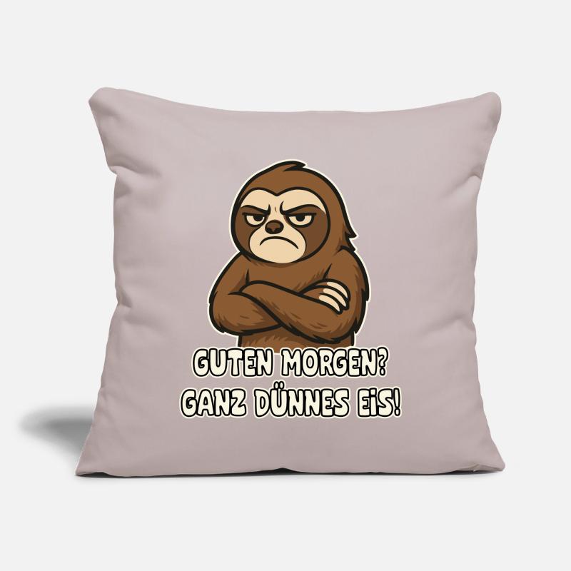 Grumpy sloth with saying Sofa pillow with filling 45cm x 45cm