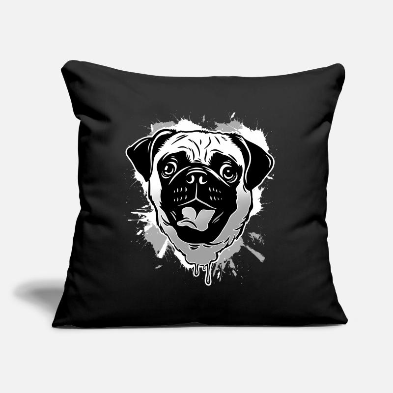 Mops Sofakissen mit Füllung 45 x 45 cm