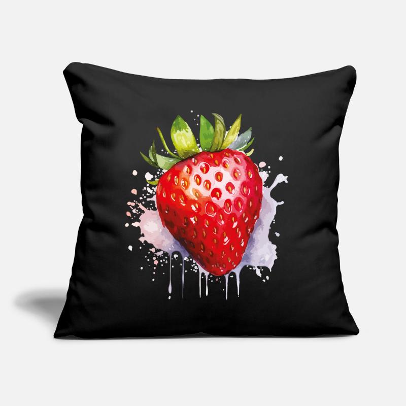 Wasserfarbene Erdbeere Spritzer Sofakissen mit Füllung 45 x 45 cm