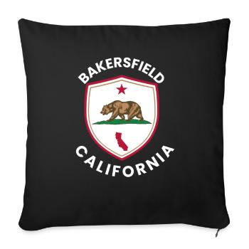 Emblème de l’ours de Bakersfield - Coussin et housse de 45 x 45 cm - noir - Devant