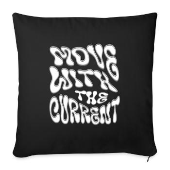 Moving with the Current - Sofa pillow with filling 45cm x 45cm - black - Front