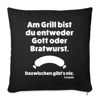  - Sofa pillow with filling 45cm x 45cm - black - Front