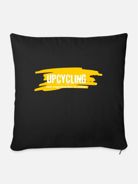 Upcycling - Sofakissen mit Füllung 45 x 45 cm - Schwarz