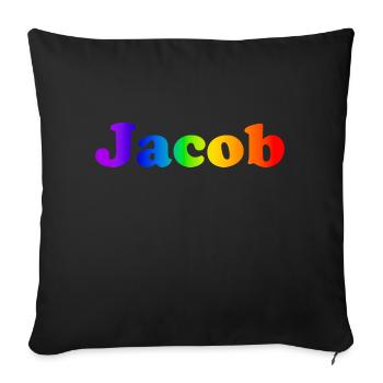 Jacob - Sofakissen mit Füllung 45 x 45 cm - Schwarz - Vorne