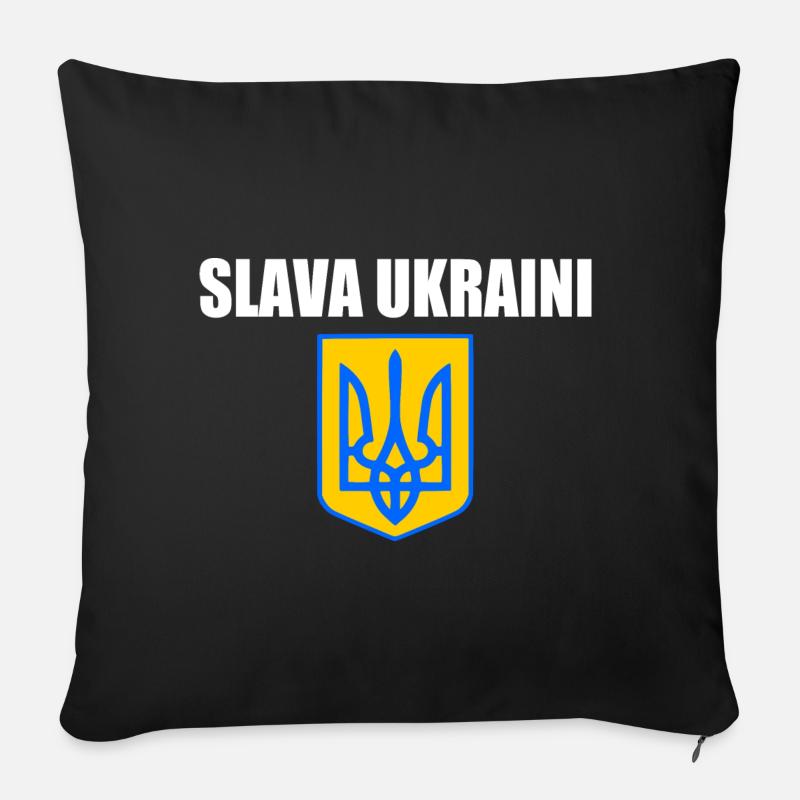 Ukraine - Sofakissen mit Füllung 45 x 45 cm - Schwarz