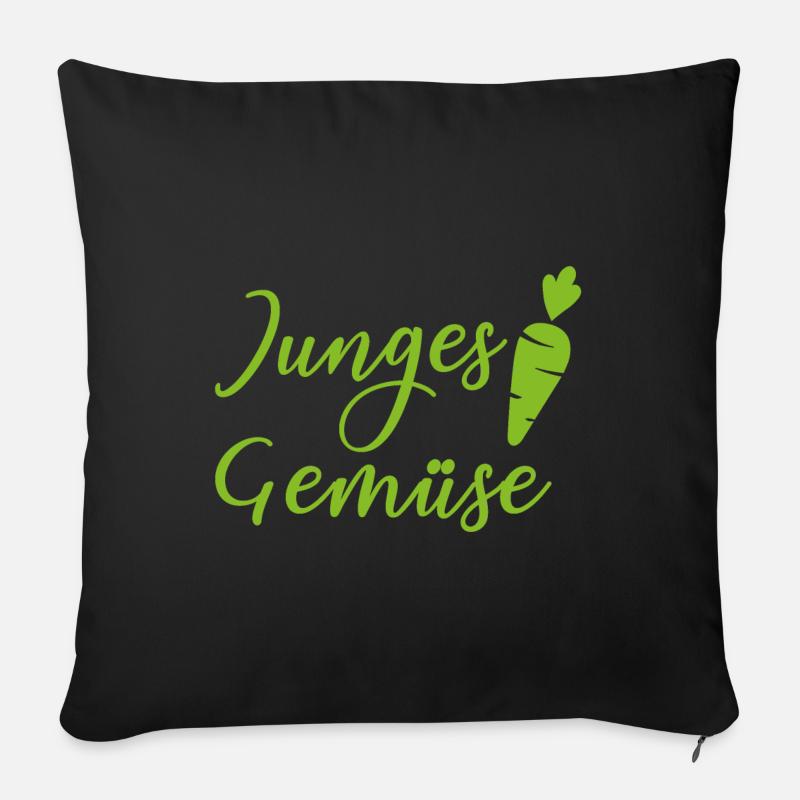 junges gemüse - Sofakissen mit Füllung 45 x 45 cm - Schwarz