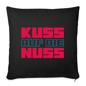 Baiser sur la noix - Coussin et housse de 45 x 45 cm - noir - Devant