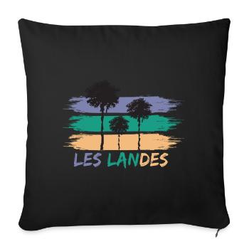 020c LES LANDES3 - Coussin et housse de 45 x 45 cm - noir - Devant