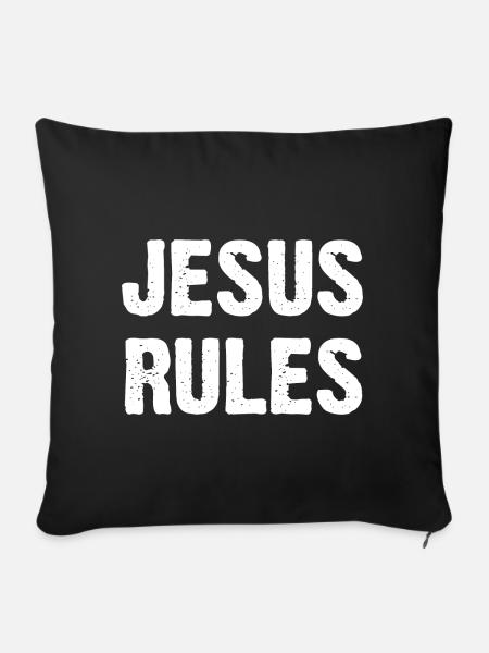 Jesus Rules - Sofakissen mit Füllung 45 x 45 cm - Schwarz