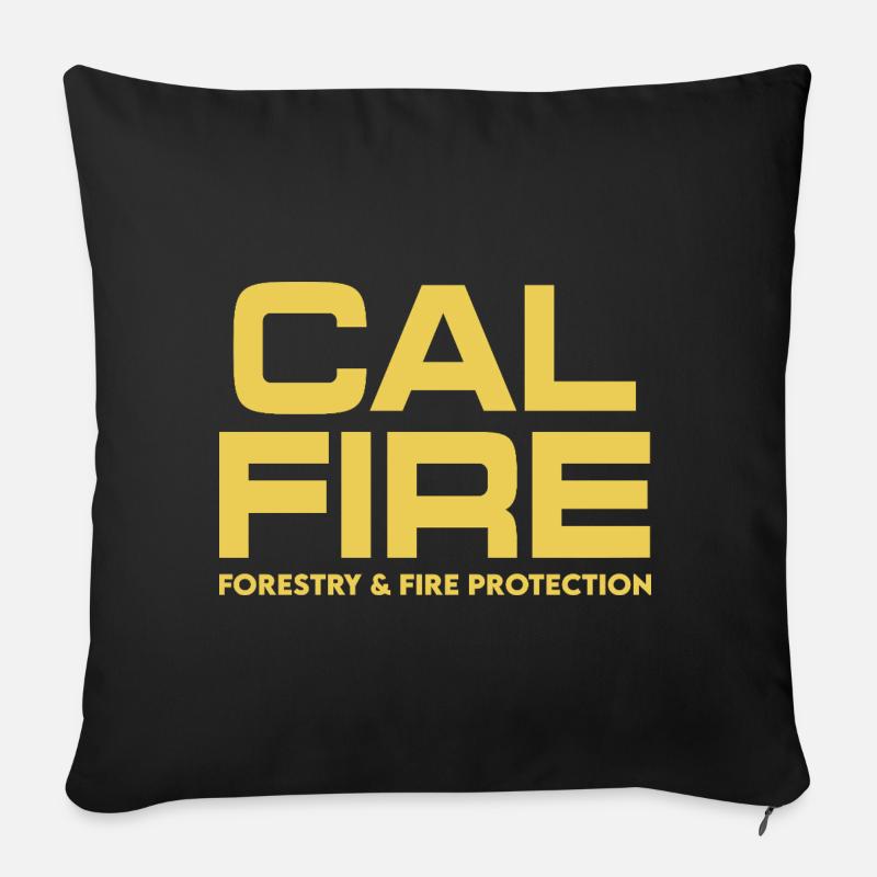 Cal Fire Brandschutz in der Forstwirtschaft - Sofakissen mit Füllung 45 x 45 cm - Schwarz