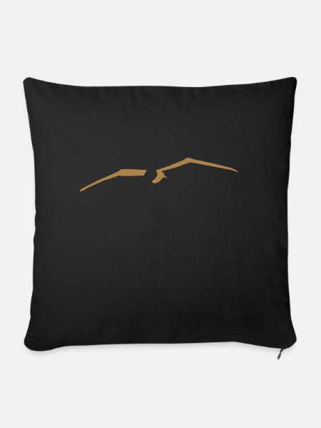 Anker Möwe Segler Vogel Albatros Seemöwe Strand - Sofakissen mit Füllung 45 x 45 cm - Schwarz
