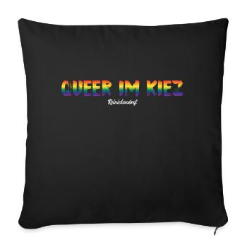 LGBTIQ Queer im Kiez Reinickendorf - Sofakissen mit Füllung 45 x 45 cm - Schwarz - Vorne
