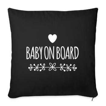 Bébé à bord - Coussin et housse de 45 x 45 cm - noir - Devant