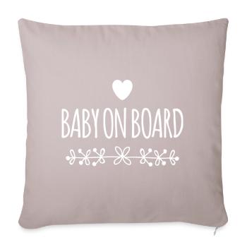 Bébé à bord - Coussin et housse de 45 x 45 cm - taupe clair - Devant