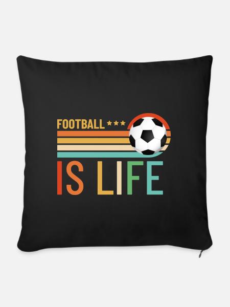 Football Is Life Shirt - Bankkussen met vulling 45 x 45 cm - zwart