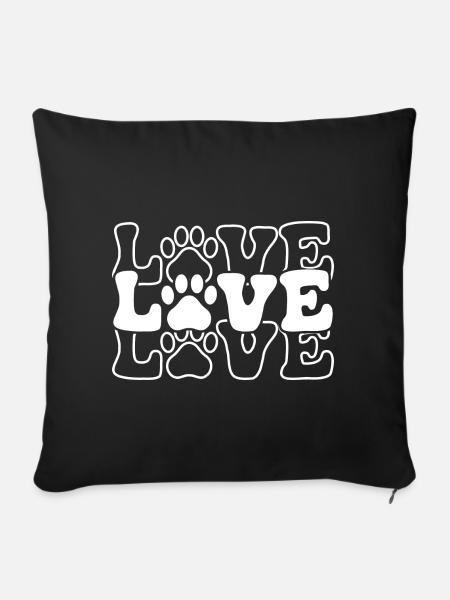 Love - Pfote - Sofakissen mit Füllung 45 x 45 cm - Schwarz