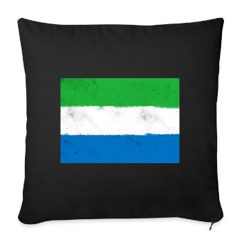 Flag of Sierra Leone - Sofa pillow with filling 45cm x 45cm - black - Front