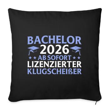 Diplômé en 2026 : Don de diplôme de licence - Coussin et housse de 45 x 45 cm - noir - Devant
