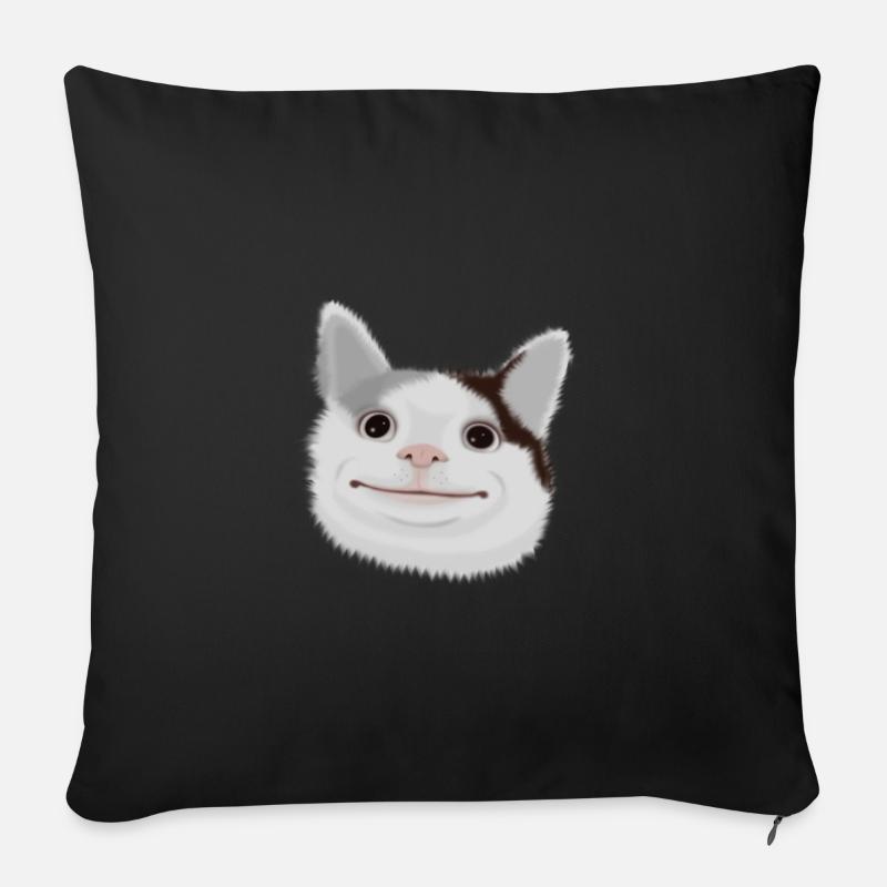 mème chat poli - Coussin et housse de 45 x 45 cm - noir