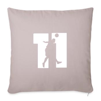 Maillot numéro 11 du joueur de football - Coussin et housse de 45 x 45 cm - taupe clair - Devant