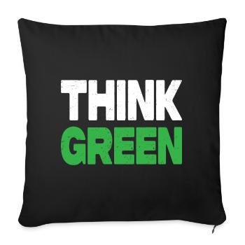 Think Green - Sofakissen mit Füllung 45 x 45 cm - Schwarz - Vorne