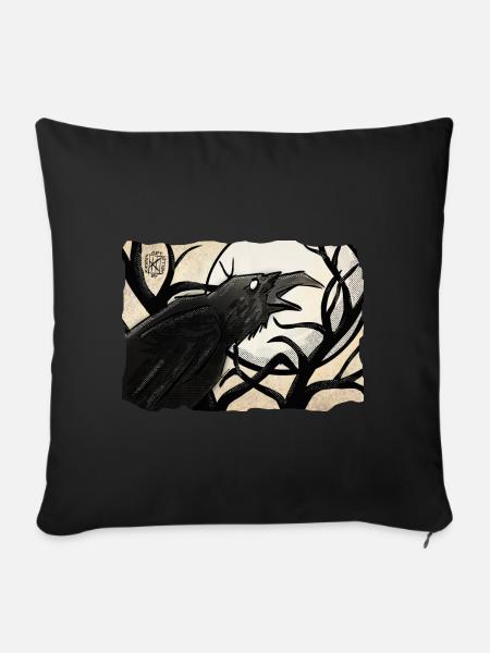 Nimmermehr ~ Kritzeltoon #06 - Sofakissen mit Füllung 45 x 45 cm - Schwarz