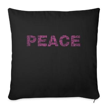 all we need is PEACE - Sofakissen mit Füllung 45 x 45 cm - Schwarz - Vorne