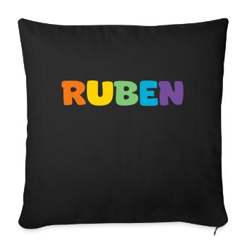 Nom - Ruben - Coussin et housse de 45 x 45 cm - noir - Devant