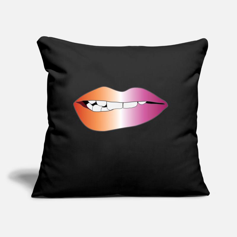 Biting Lips - Lesbian Pride - Gradient Sofa pillow with filling 45cm x 45cm