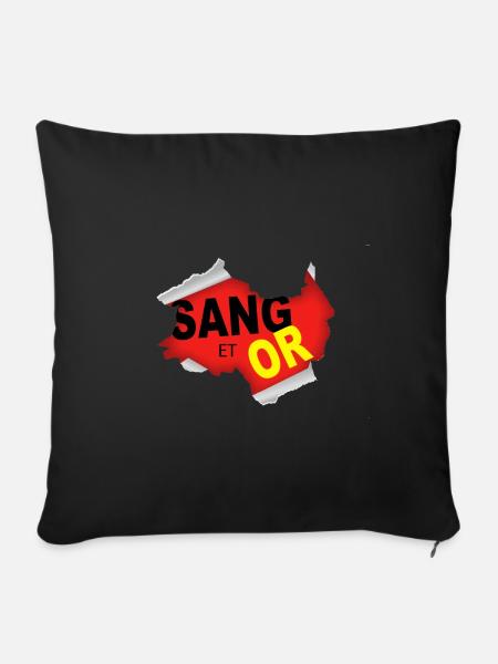 Blut und GOLD - Sofakissen mit Füllung 45 x 45 cm - Schwarz