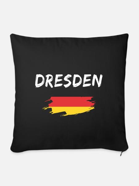 Dresden Deutschland Flagge - Sofakissen mit Füllung 45 x 45 cm - Schwarz