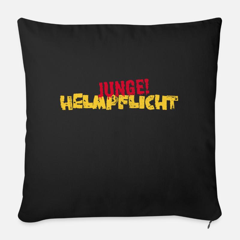 Helmpflicht Junge! - Sofakissen mit Füllung 45 x 45 cm - Schwarz