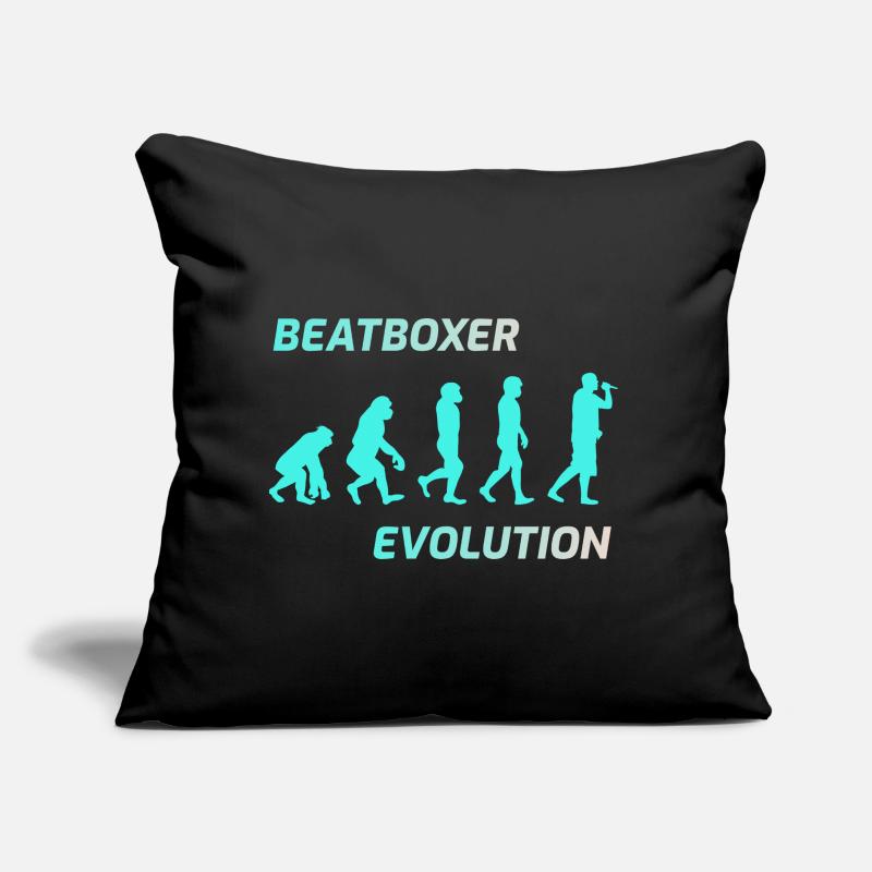 Evolution de Beatboxer Beatbox Beatboxing Coussin et housse de 45 x 45 cm